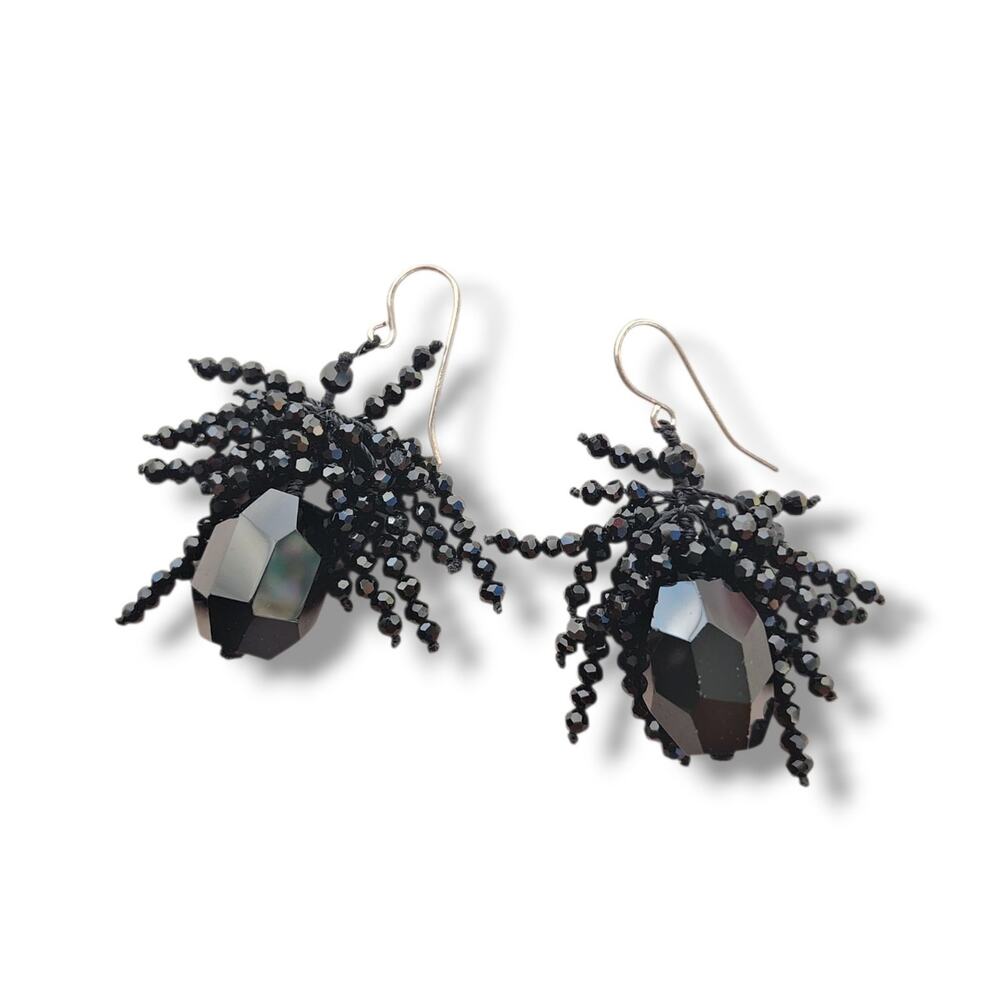 Joia De Majorca JO Sterling Silver 925 Black Onyx Cluster Tassel Earrings New